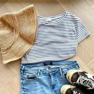 Club Monaco Stripe T Shirt, Sz M